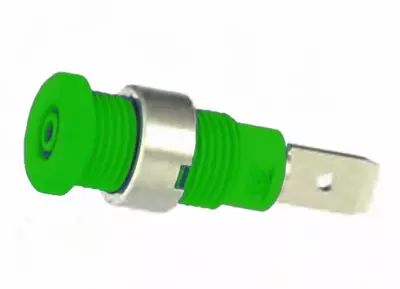 2mm Socket with Faston Terminal Green